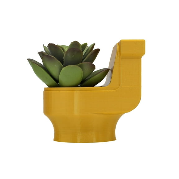 Clever Contraption Toilet Succulent Planter – Small Novelty Vase, 3D Printed PLA