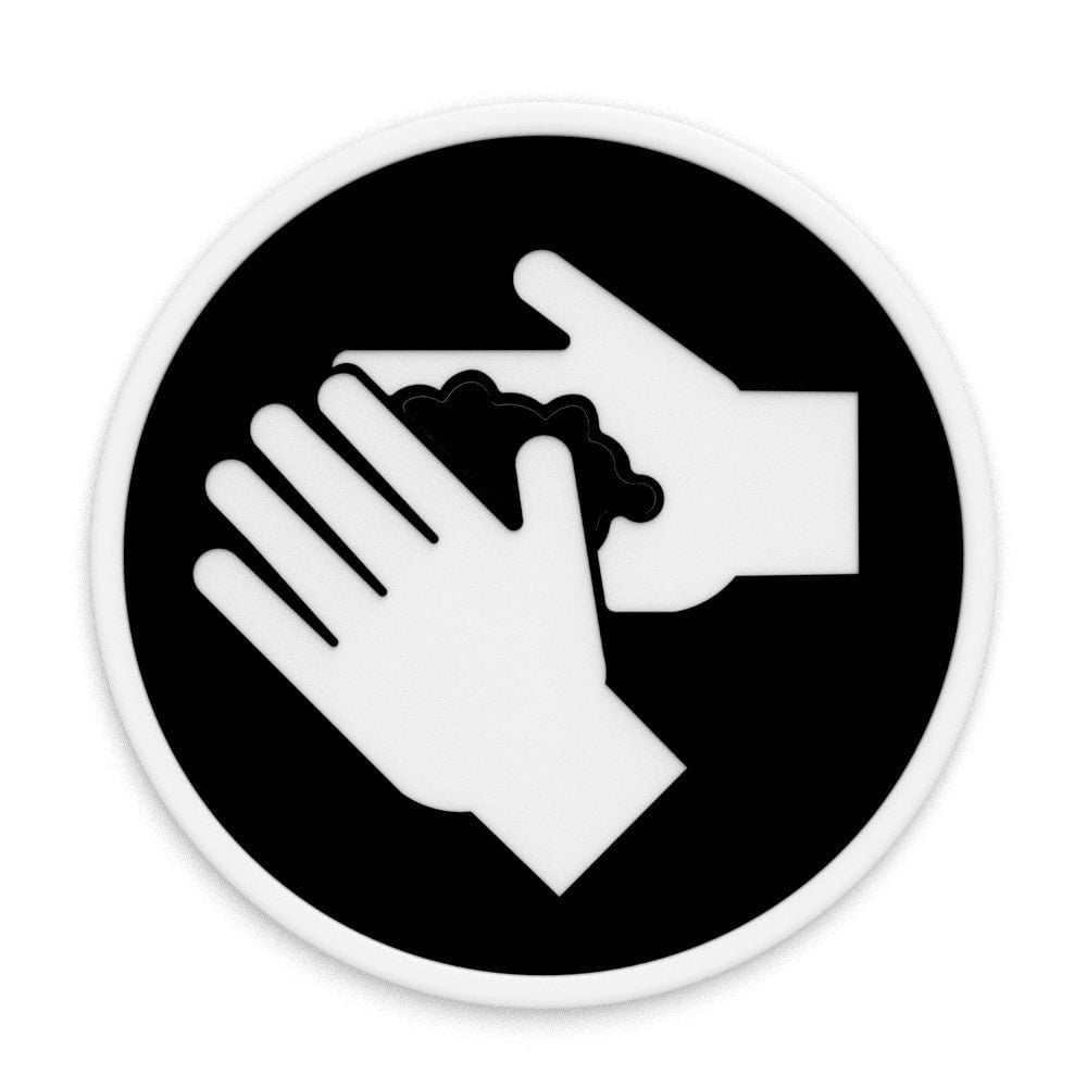 Clever Contraption | Wash Hands Sign | Durable Wall Decor (Black ...