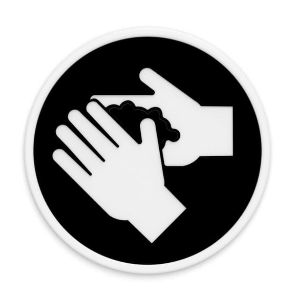 Clever Contraption | Wash Hands Sign | Durable Wall Decor (Black)