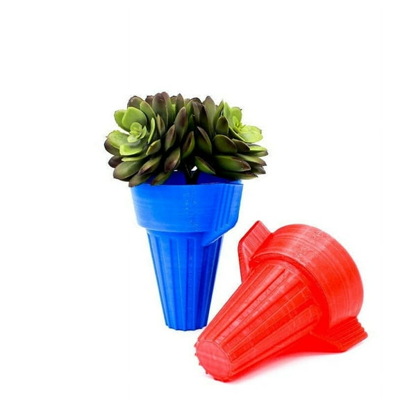 Clever Contraption Wire Nut Planter – Winged Electrical-Themed Succulent Vase for Engineers & Electricians – 3D Printed