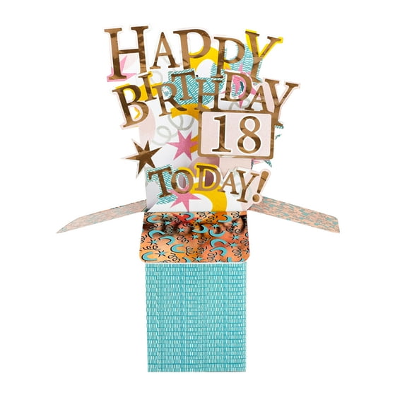 Clever Cube Pop Up Card - 18th - Happy Birthday