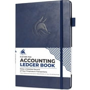 Clever Fox Accounting Ledger Book - Accounting Log for Small Businesses & Personal Use - Columnar Journal for Tracking Money, Expenses, Deposits & Balance - Hardcover, Large, 7x10  Dark Blue