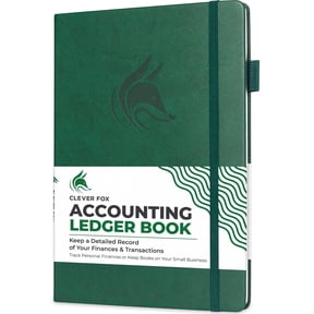 Clever Fox Accounting Ledger Book, Dark Green