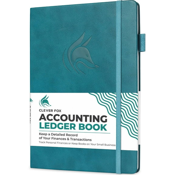 Clever Fox Accounting Ledger Book,7''x10″,Dark Teal