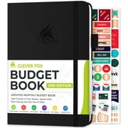Clever Fox Budget Book 2.0 - Financial Planner Organizer & Expense Tracker Notebook. Money Planner for Monthly Budgeting and Personal Finance. Colored Edition, Compact Size (5.3" x 7.7") - Black