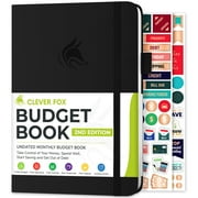 Clever Fox Budget Book 2.0 - Financial Planner Organizer & Expense Tracker Notebook. Money Planner for Monthly Budgeting and Personal Finance. Colored Edition, Compact Size (5.3" x 7.7") - Black