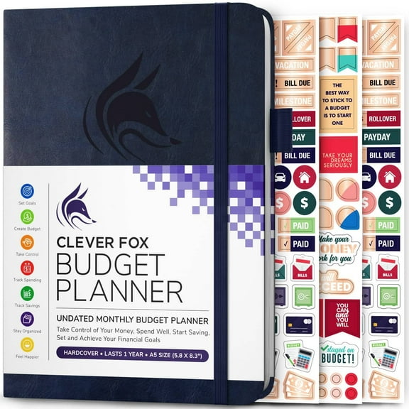 Clever Fox Budget Planner - Dark Blue Hardcover