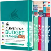 Clever Fox Budget Planner Pro - Financial Organizer + Cash Envelope Budget System. Monthly Finance Journal, Expense Tracker & Personal Account Book. Undated - Start Anytime. (7x10) - Turquoise