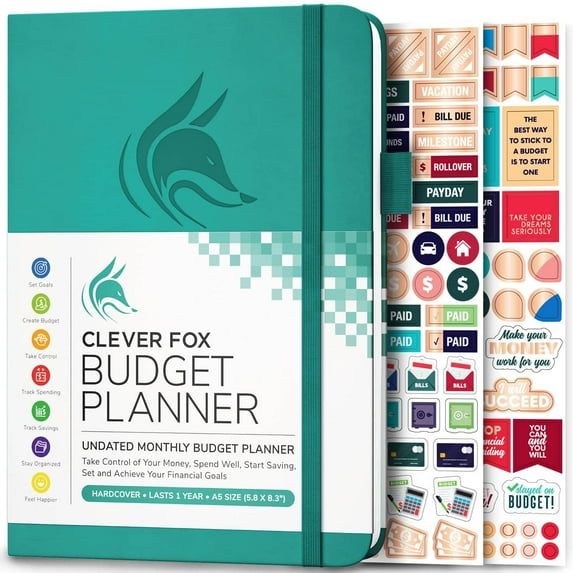 Clever Fox Budget Planner - Turquoise Hardcover