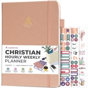 Clever Fox Christian Hourly Weekly Planner   Goal Setting Planner with Time Slots, Monthly Budget, Sermon Notes, Bible Reading Tracker Rose Gold