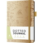 Clever Fox Dotted Journal 2.0 – Compact Planning and Sketching Dot Grid Notebook 120 GSM Thick, No-Bleed Paper – Planner with Pen Loop, Pocket, Ribbons, Stickers A5 - Pearl