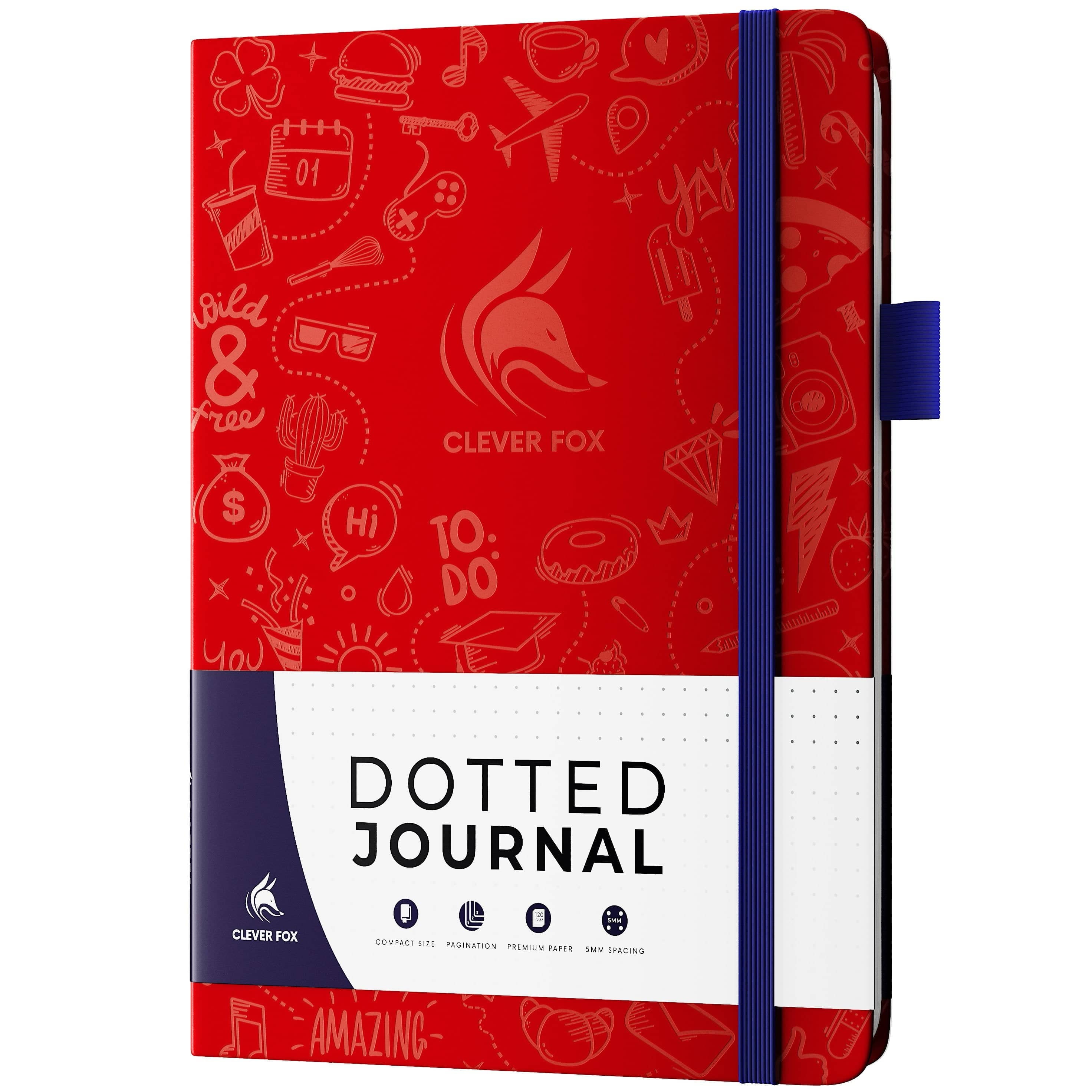 Clever Notebook Clever Fox Dot Grid Notebook 2.0, A5, 120 Gsm No-Bleed Paper, Wine Red ...