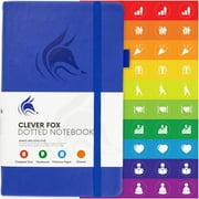 Clever Fox Dotted Notebook   Dot Grid Bullet Numbered Pages Hard Cover Notebook Journal With Thick 120g Paper and Pen Loop, Stickers, 3 Bookmarks, Smooth Faux Leather, 5 x 8.25 - Royal Blue