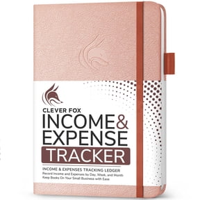 Clever Fox Income & Expense Tracker - Accounting & Bookkeeping Ledger Book for Small Business - Income & Expense Record Notebook with Receipt Pocket - Undated, A5, 5.8″ x 8.3″, Hardcover (Rose Gold)