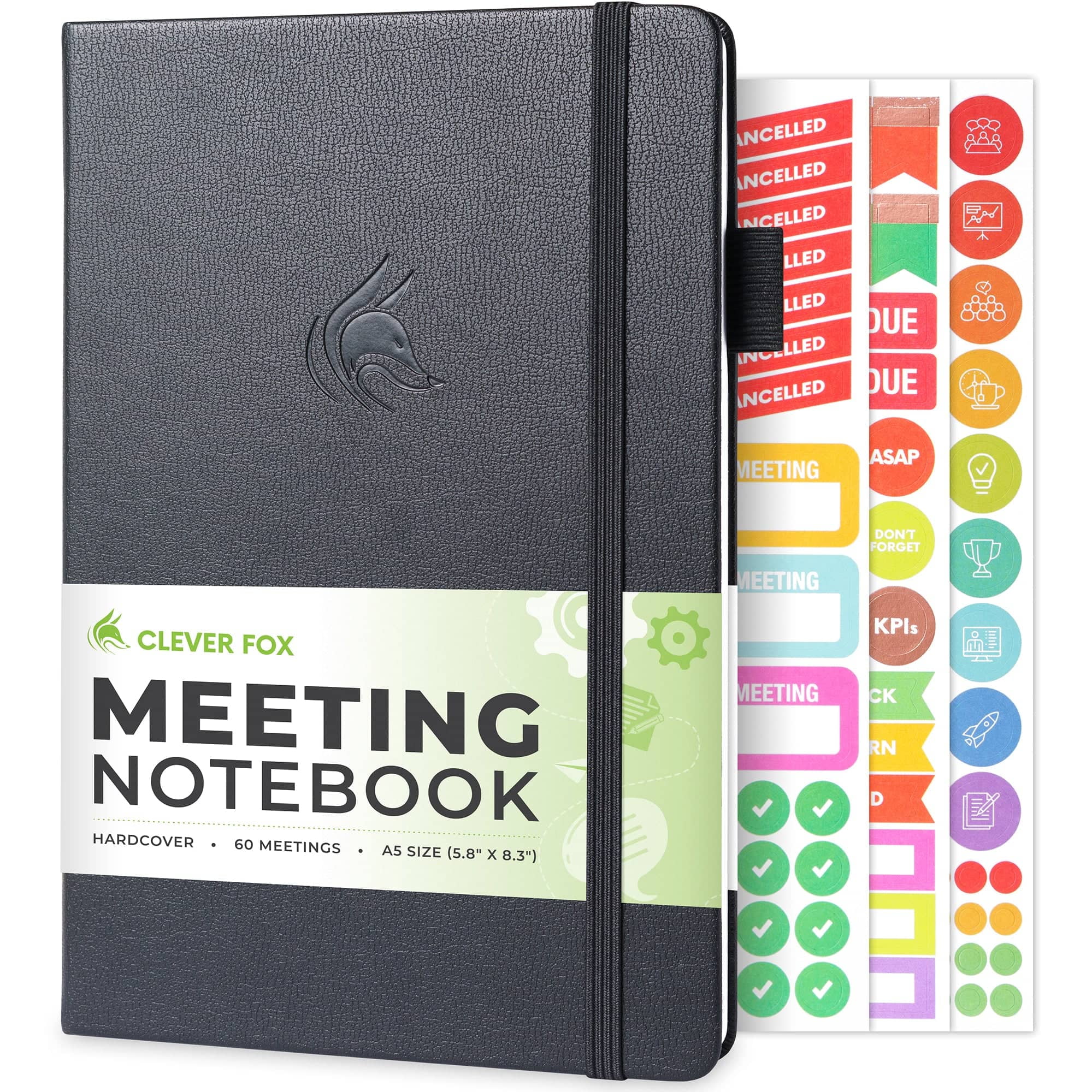 Clever Fox, Meeting Notebook, A5 5.8x8.3in, Organizer for Meetings ...