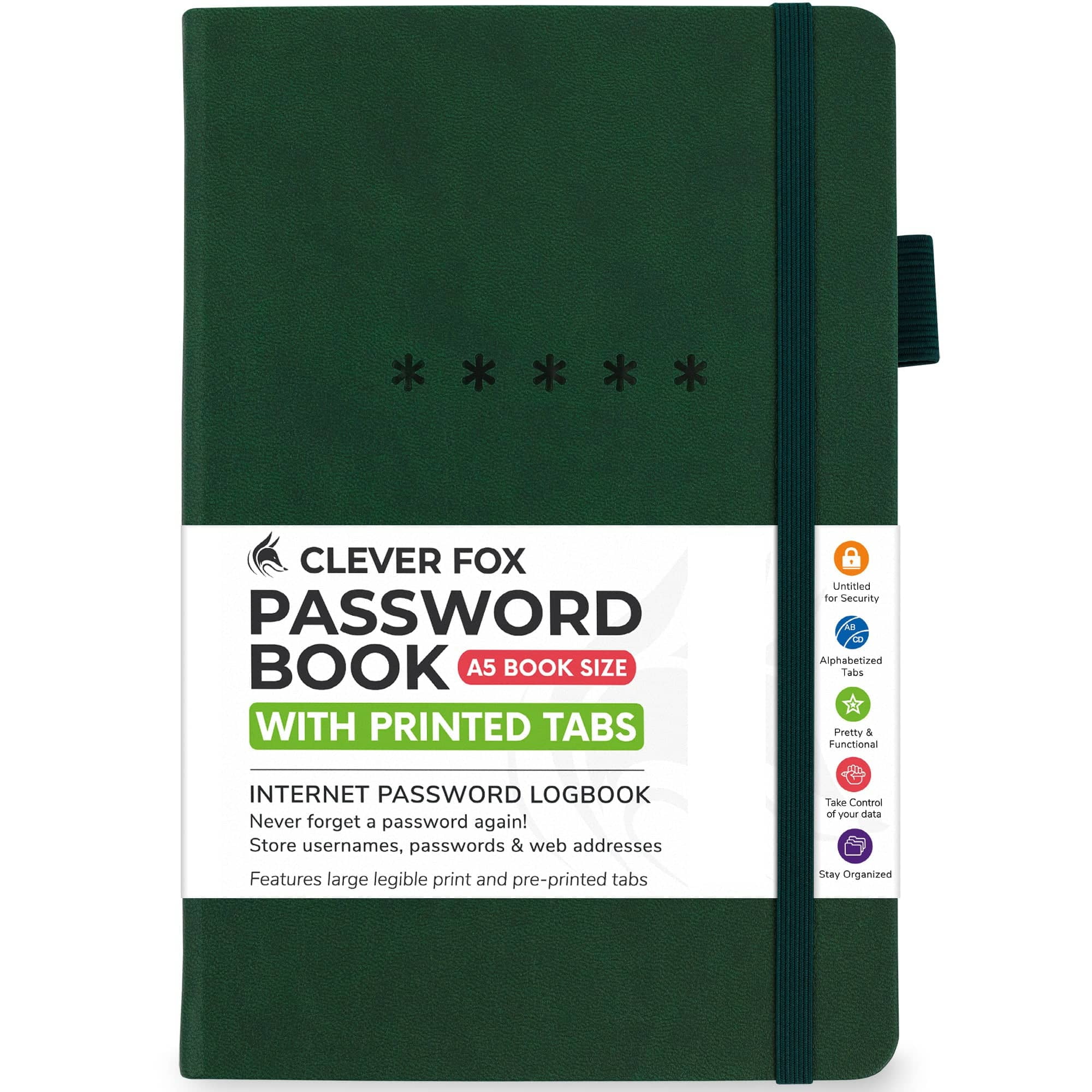  JUBTIC Password Book with Alphabetical Tabs. Medium