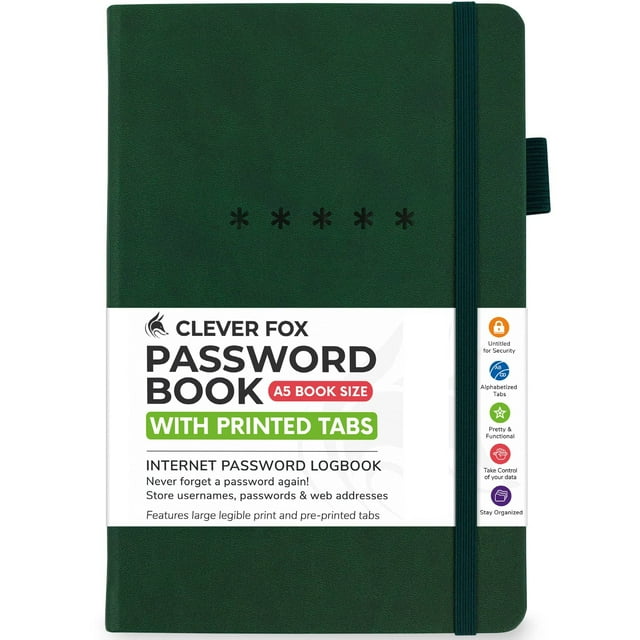 Clever Fox Password Book Alphabetized Internet Address Password Clever fox password book alphabetized internet address password