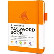 Clever Fox Password Book with tabs. Internet Address and Password Organizer Logbook with alphabetical tabs. Small Pocket Size Password Keeper Journal Notebook for Computer & Website Logins (Grey)