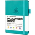 thumbnail image 1 of Clever Fox Password Book with tabs. Internet Address and Password Organizer Logbook with alphabetical tabs. Small Pocket Size Password Keeper Journal Notebook for Computer & Website Logins (Turquoise), 1 of 6