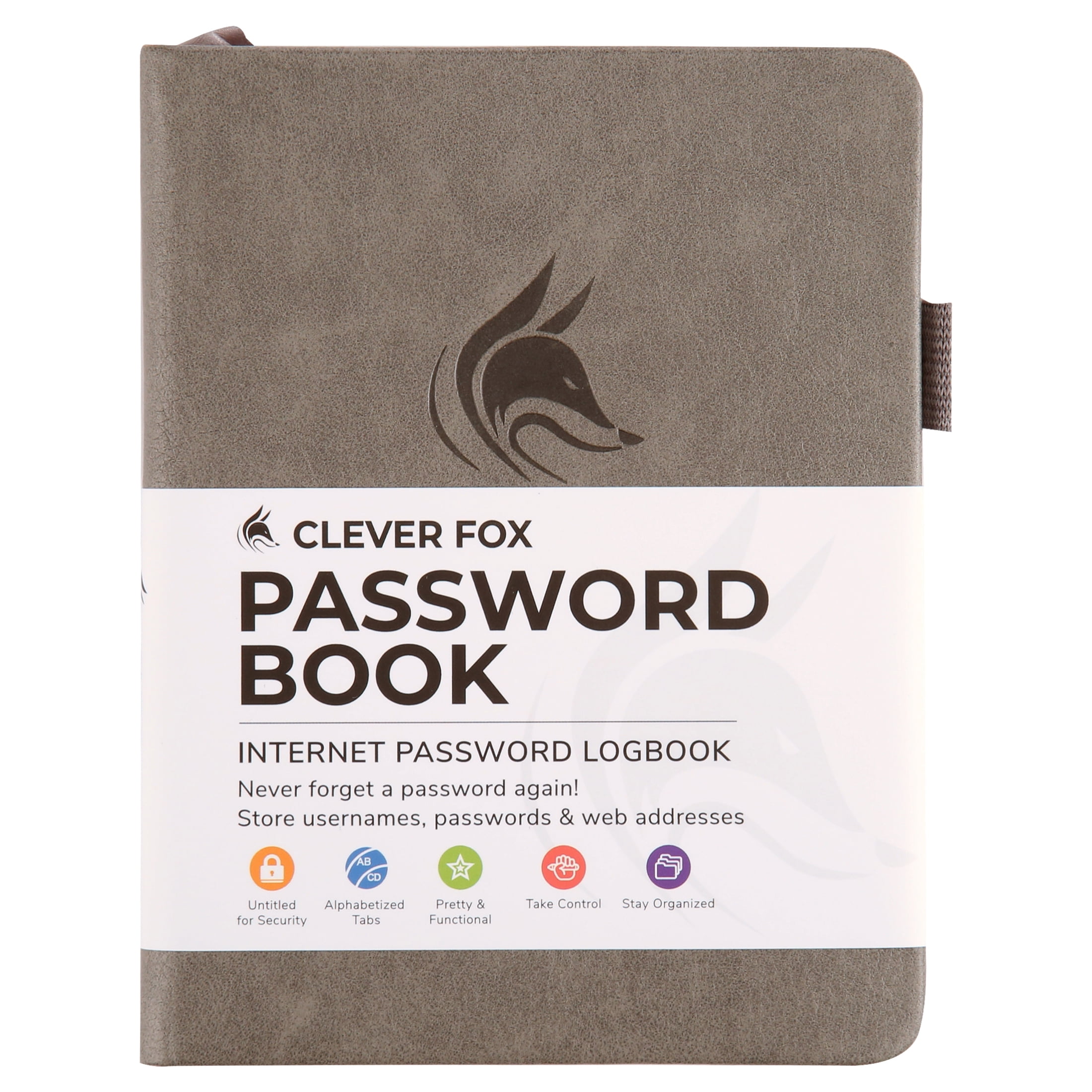 Clever Notebook Clever Fox Password Book, A-Z Tabs, Small Pocket Size Notebook ...