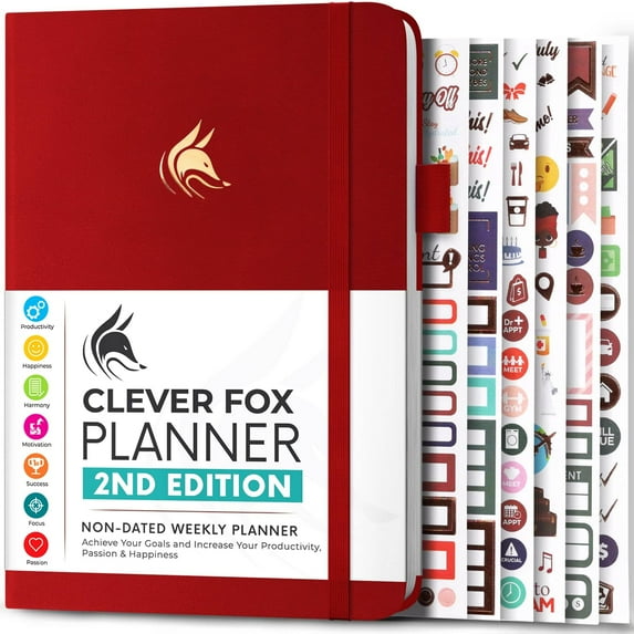 Clever Fox Planner 2nd Edition - Red