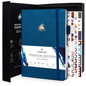Clever Fox Planner Premium Edition – Undated Luxurious Weekly & Monthly Planner to Increase Productivity and Hit Your Goals – Organizer – Start Anytime, A5, Lasts 1 Year, Mystic Blue (Weekly)