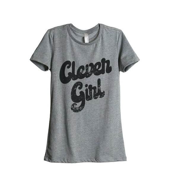 Clever Girl Women's Fashion Relaxed T-Shirt Tee Heather Grey 2X-Large