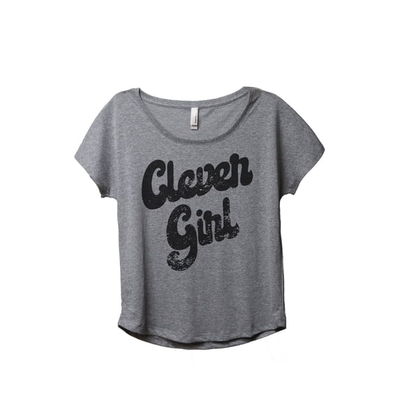 Clever Girl Women's Fashion Slouchy Dolman T-Shirt Tee Heather Grey Small