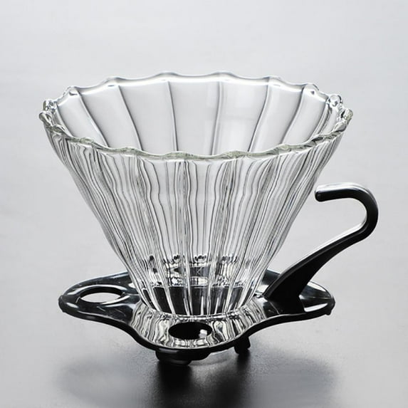 Clever Glass Flowers Elegant Striped Coffee Dripper Filters for Kitchen Filling Bottles Liquid, Water Transfer