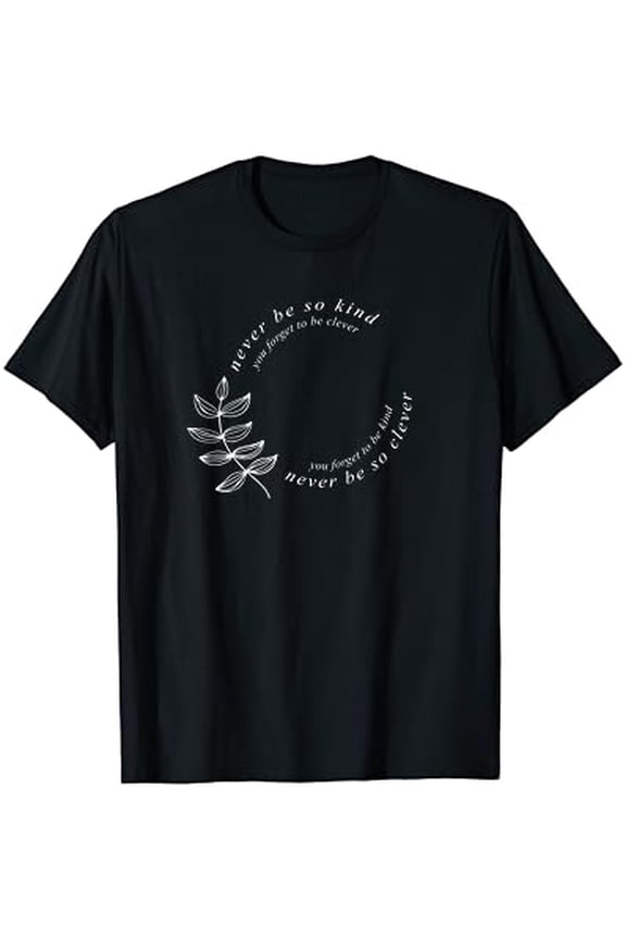 Clever Leaf Motif Black T-Shirt - Inspire Thoughtfulness and Style