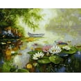 thumbnail image 1 of Clever Monsters Lily Pond Paint by Numbers for Adults Beginners 16x20 inch (40x50 cm) Framed Canvas Wall Art Decor Wooden Frame DIY Paint by Number Kit with Paint Brushes, 1 of 6