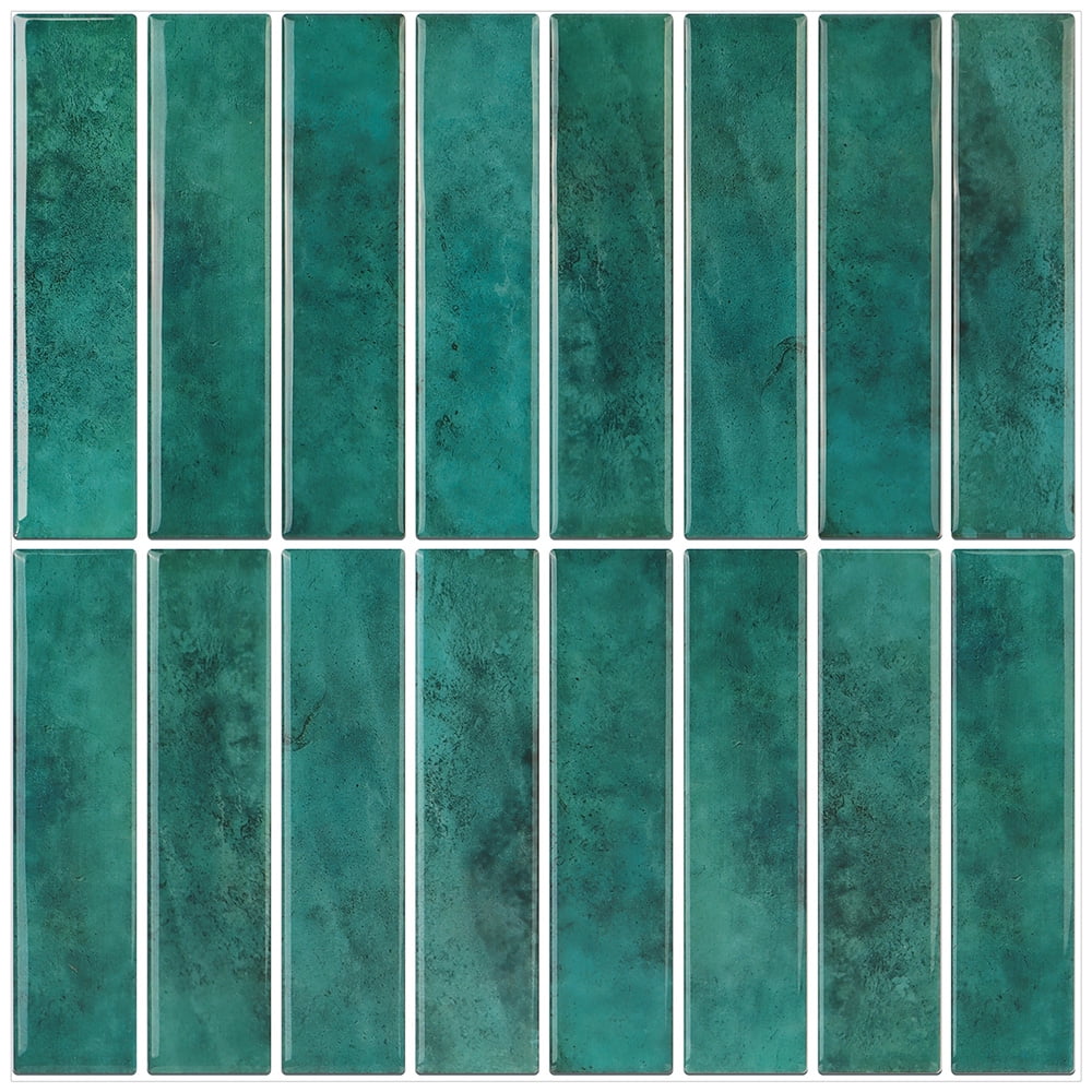 Clever Mosaics Self Adhesive Vinyl Decal Premium Finger Tile Backsplash for Kitchen Bathroom (10-Sheet)