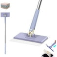 thumbnail image 1 of Clever Snap-Grip Mini Mop,No Wash Lazy Mops Wet and Dry,Convenient Automatic Cloth Changing Mini Mop,Zero-Touch Clip Sweeper Mopping Stick,Disposable Dust Mop with 4 Reusable Cloths (P, 28in), 1 of 4
