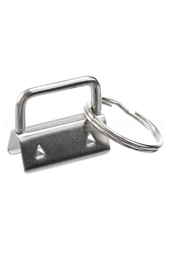 CleverDelights 1" Key Fob Hardware Sets - Silver Color - 100 Pack