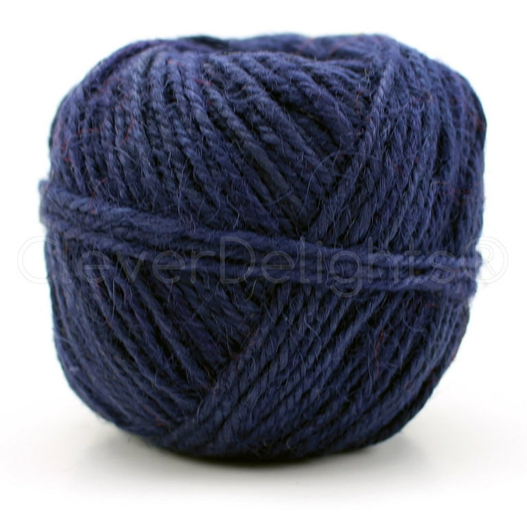 CleverDelights Navy Blue Jute Twine 100 Yards 2mm Diameter Eco Friendly Natural Jute String Rope