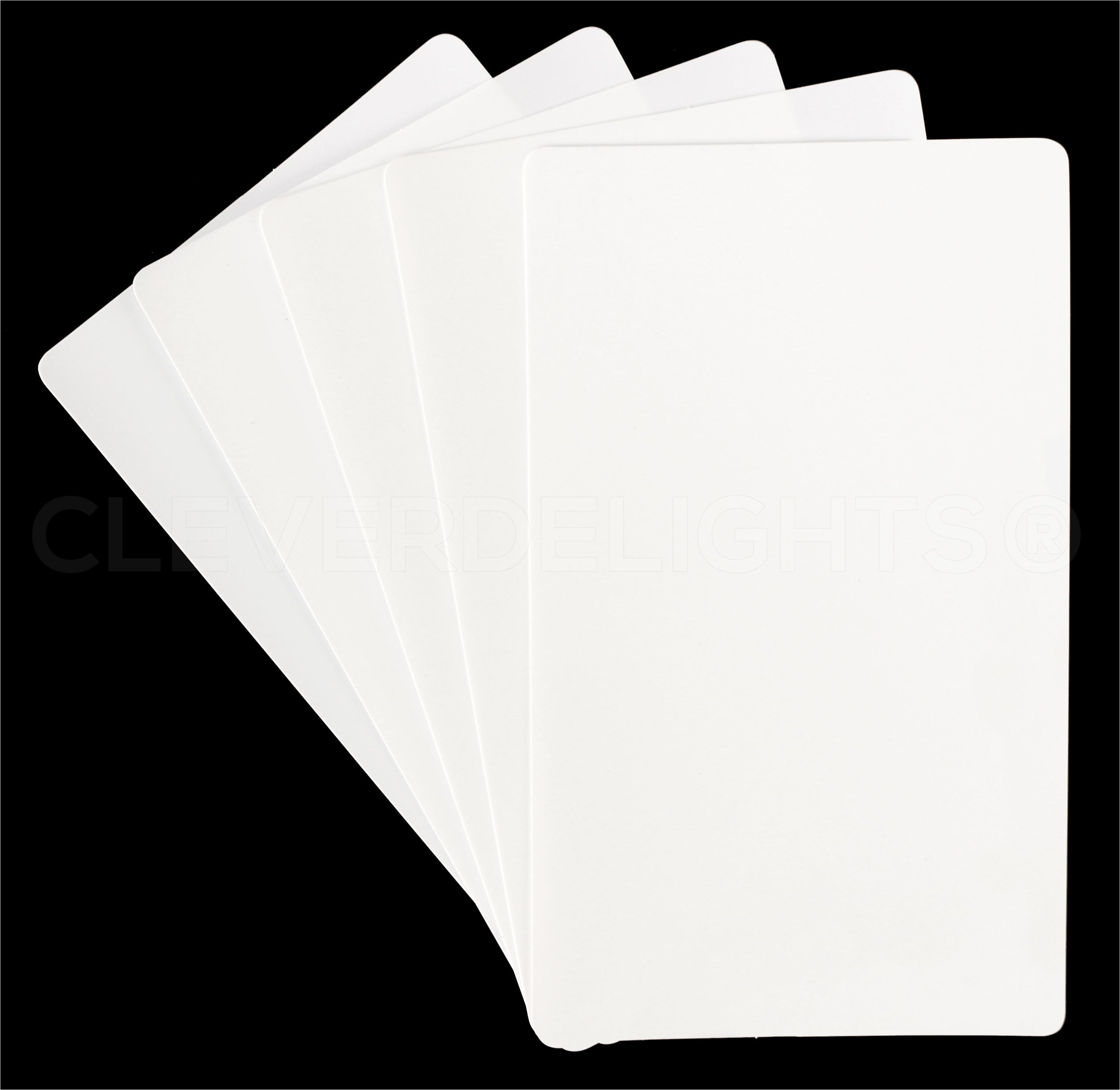CleverDelights White Plastic Cards - 3" x 5" - 100 Pack - Waterproof Heavy Duty 3x5 Card