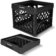 CleverMade Collapsible Storage Crate 25L Stackable Obsidian 1 Pack