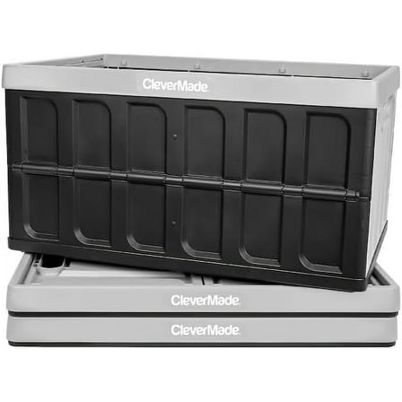 CleverMade 3 Pack Stackable Collapsible Storage Bin No Lids - 16 Gal Gray