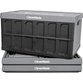 thumbnail image 1 of CleverMade Plastic Collapsible Storage Bin with Lids - 12 Gal, Stone, 3 Pack, 1 of 10