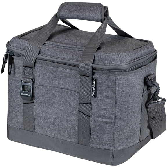 CleverMade 30 Can Soft-Sided Cooler with Bottle Opener, Gray