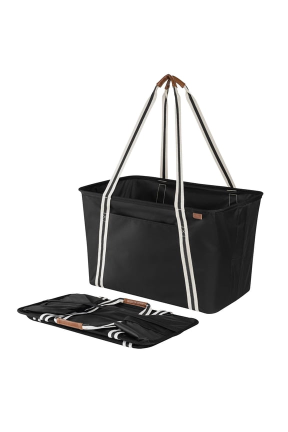 Collapsible CarryAll Tote, Black (Pack of 2)