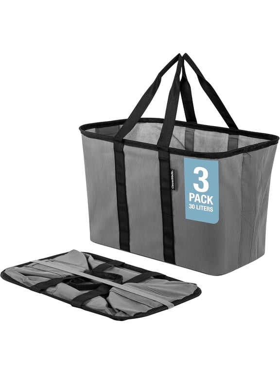 Collapsible EcoBasket Tote - 30L - Shadow Gray/Midnight Black (3 Pack)