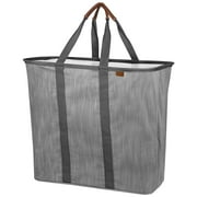 CleverMade Collapsible Fabric Laundry Hamper LUXE, Gray, Adult