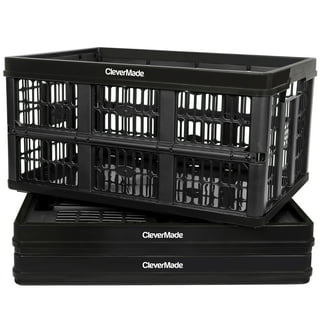 Style Selections Plastics Crates 17-in W x 11-in H x 14-in D Black Plastic Milk Crate CR0100