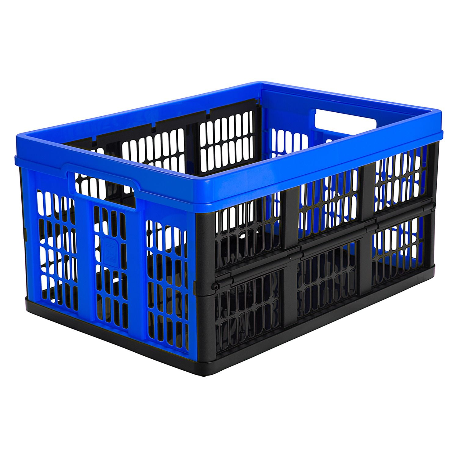 CleverMade Collapsible Grated Utility Crate, 12 Gal Royal Blue