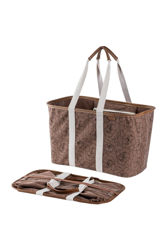 Collapsible Canvas Tote Bag, 8 Gal, Pretty in Peony