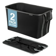 CleverMade Collapsible Laundry Baskets 2PK - 60L (16 Gal) Midnight Black/Shadow Gray