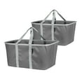 thumbnail image 1 of CleverMade Collapsible Laundry Tote 2PK - 50L (13 Gal) Charcoal/Gray, 1 of 8