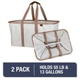 CleverMade Collapsible Laundry Tote 2PK 50L (13 Gal) Cream