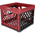 thumbnail image 1 of CleverMade Collapsible Milk Crate 25L Stackable, Brick Red 1 Pack, 1 of 7